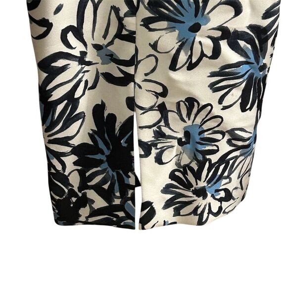 Lisette L Montreal Women's Floral Pop Art 26” Ankle Pants Back Slit Blue Size 16 - Picture 8 of 14